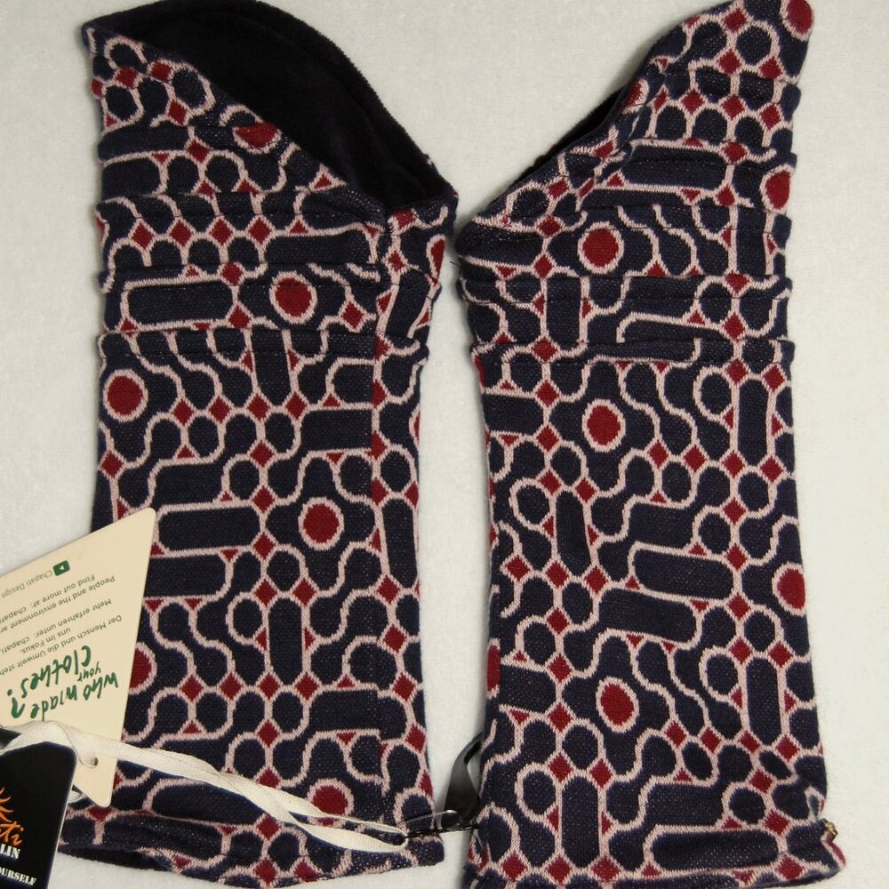 Chapati Berlin, Organic Cotton Velvet Fingerless Gloves, Reversible, Women OS - Picture 4 of 9